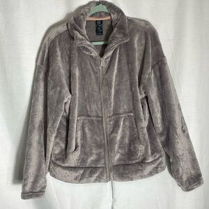 CHAMPION C9 VELOUR SILVER-GREY ZIP UP JACKET SZ L